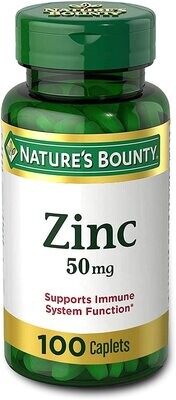 Vitamina Zinc Quelado 50mg 100 caps - Nature's Bounty