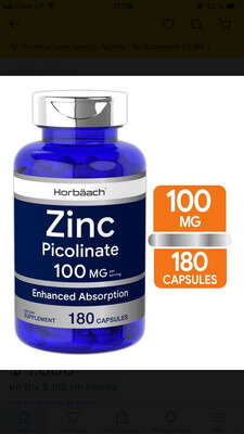 Picolinato Zinc horbaach 100mg / 180 cáps