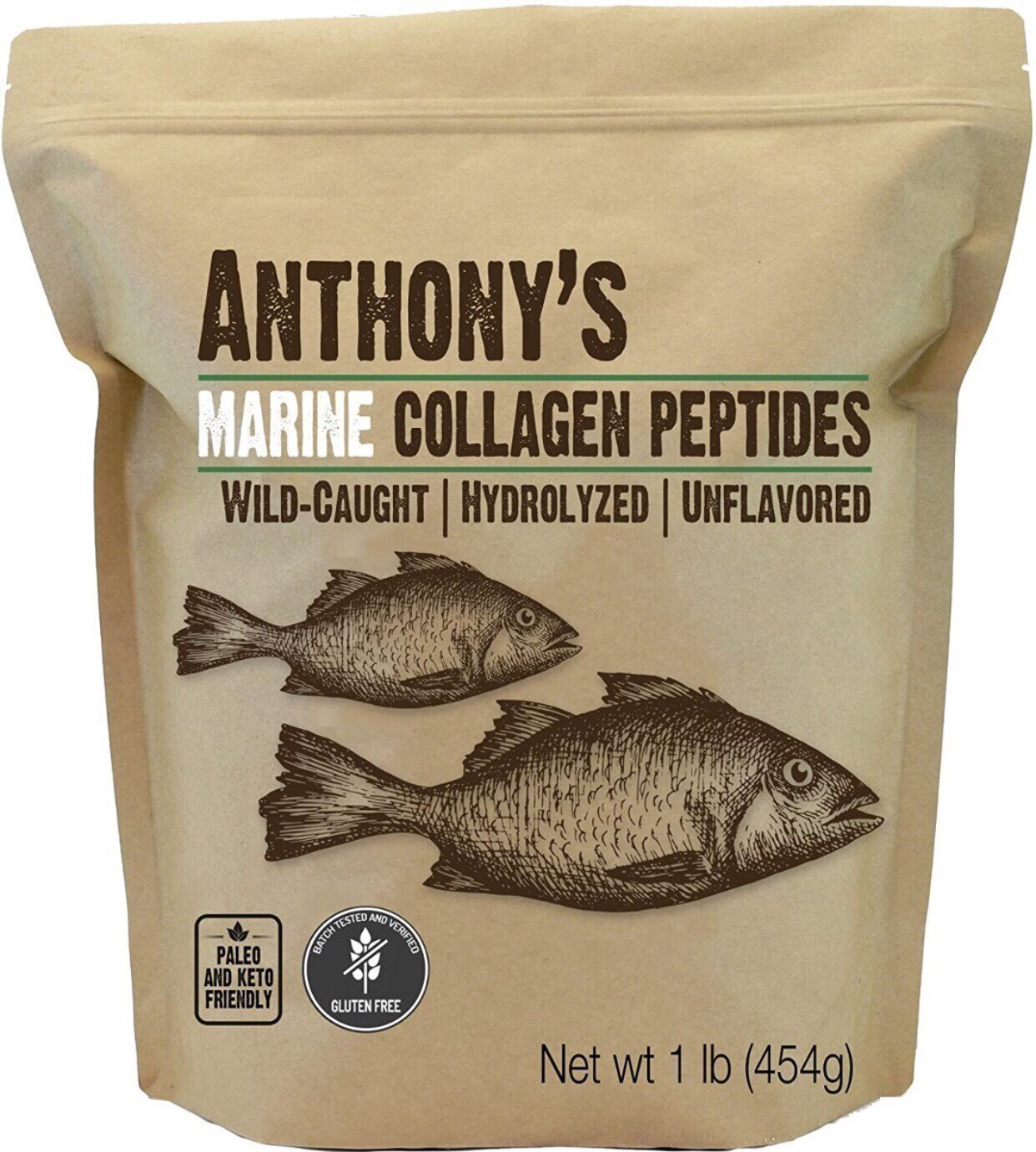 Péptidos de colágeno marino hidrolizado 454g - Anthony’s