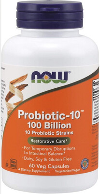 Probiotico 10- 100 Billons Now Foods 60 Capsulas Intestino