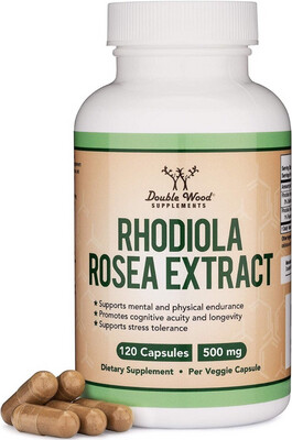 Rhodiola Rosea 500 Mg, 120 Caps, Double Wood