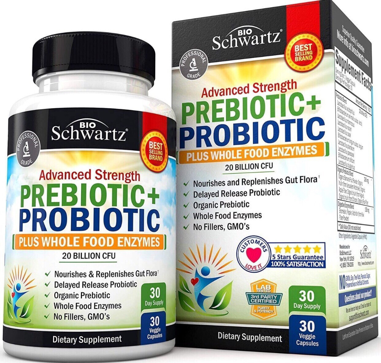 Prebiotico Y Probiotico, Schwartz, 30 Caps