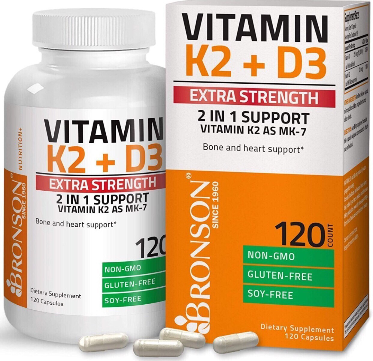 Vitamina D3 Y K2 Extra Fuerza 10000ui Bronson 120 Caps