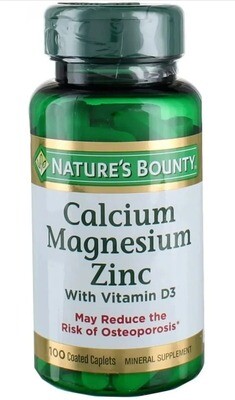 Calcio, Magnesio y Zinc con Vitamina D3 100 caps - Nature’s Bounty