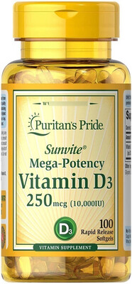 Vitamina D3 250mg 100 caps - Puritan’s Pride