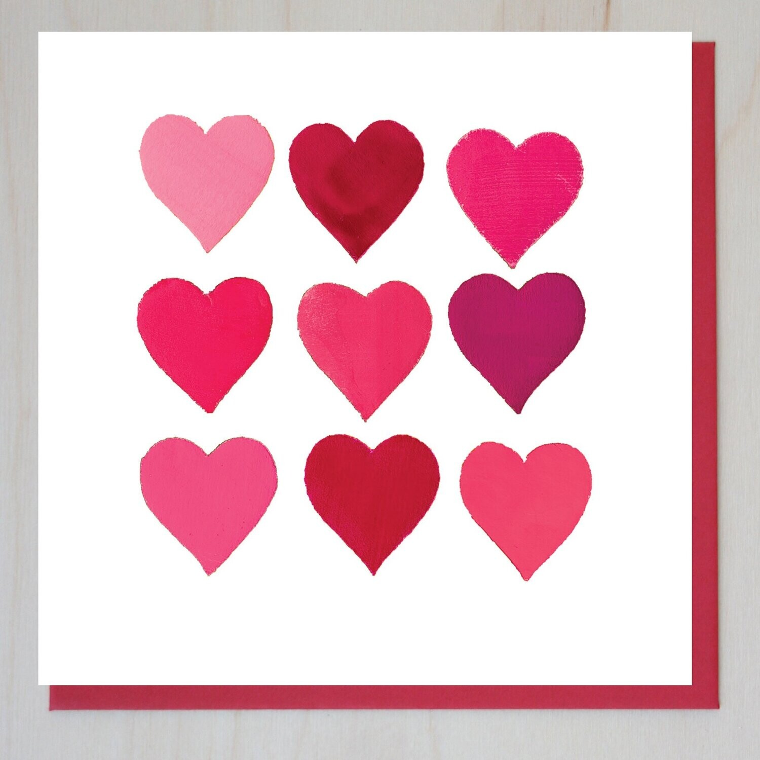 ZWND319  Valentine's Card (painted hearts)
