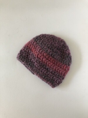 Women's Luxury Pink & Plumb Crochet Beanie Hat