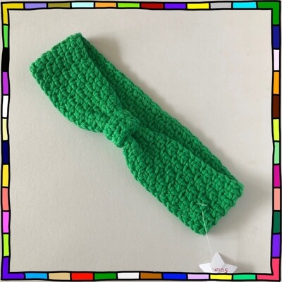 "Women's cotton grass green moss stitch hand crocheted headband"