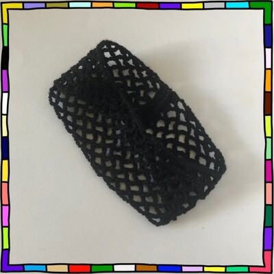 "Women's luxury black lace hand crocheted headband"
