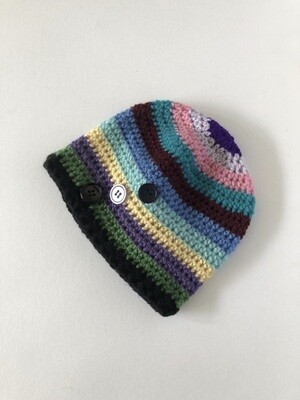 Children's Colourful Striped Handmade Crochet Beanie Hat