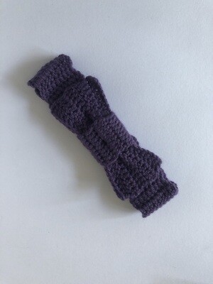 Girl's Purple Hand Crocheted Bow Headband
