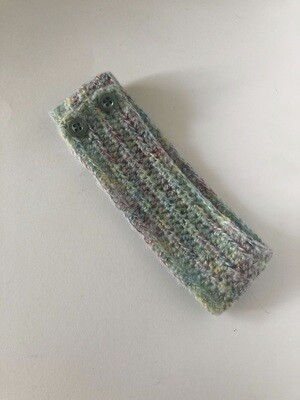 Women's Adjustable Pale Blue Rainbow Crochet Headband