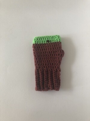 Women's Handmade Neon Green Merino Wool Crochet Fingerless Gloves
