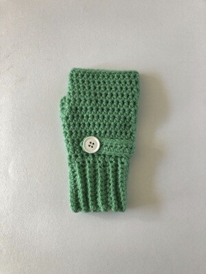 Women’s Mint Green Hand Crocheted  Fingerless Gloves UK