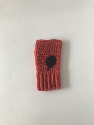 Women’s Rose Red Hand Crocheted Fingerless Gloves