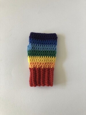 Women’s Rainbow Coloured Hand Crochet Fingerless Gloves