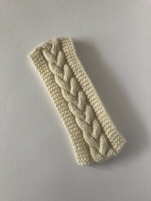 Women’s Small Cream Cable Hand Knit Headband UK