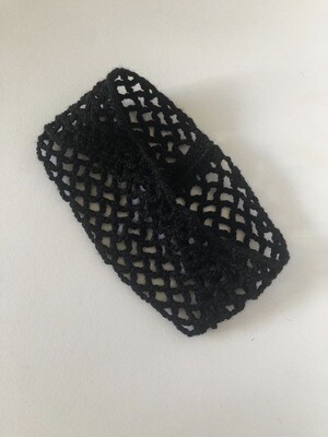Women's Luxury Wide Black Lace Crochet Headband