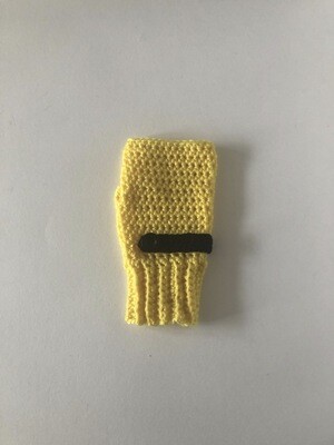 Women's Yellow & Black Hand Crochet Fingerless Gloves