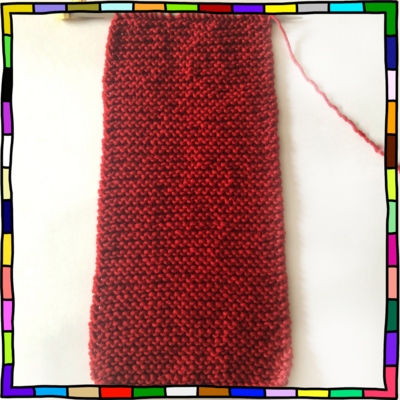 Unisex Red Garter Stitch Hand Knit Scarf