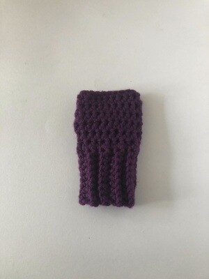 Women's Super Chunky Violet Crochet Fingerless Gloves