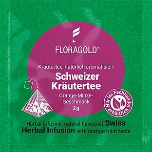 Schweizer Kräutertee im Pyramidenbeutel