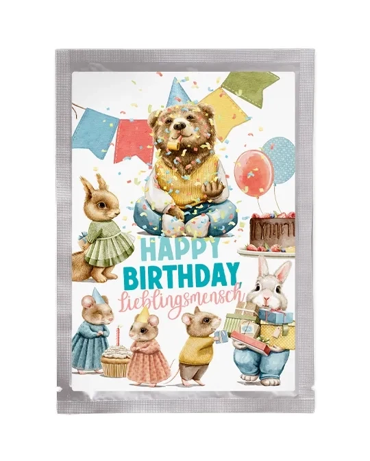 Tee-Postkarte "Happy Birthday Bear"