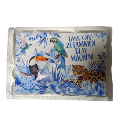 Tee-Postkarte "Blau machen"
