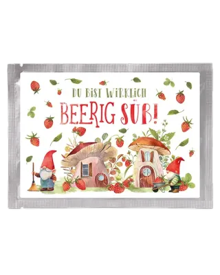 Tee-Postkarte Erdbeerzwerge Tee-Postkarte Erdbeerzwerge