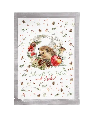 Tee-Postkarte Igel & Apfel Tee-Postkarte Igel & Apfel