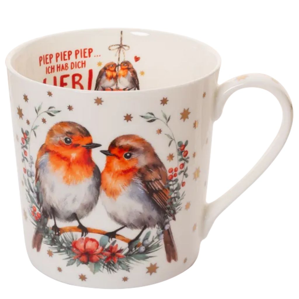 Teebecher Rotkehlchenliebe