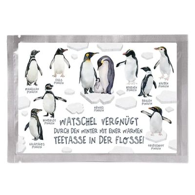 Tee-Postkarte Pinguinbande