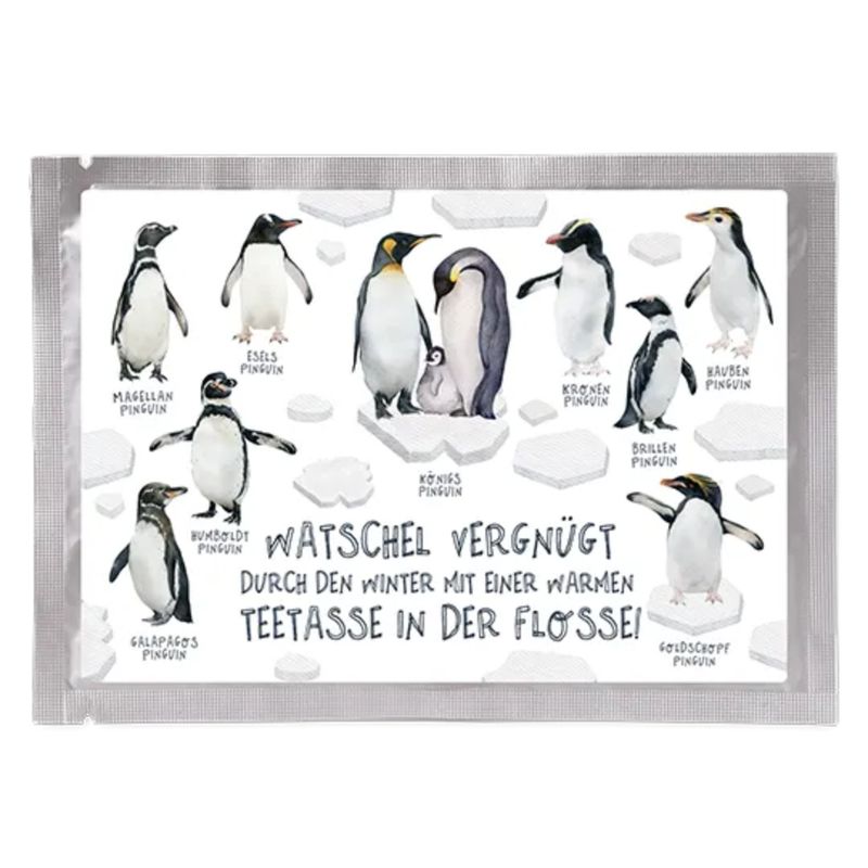 Tee-Postkarte Pinguinbande