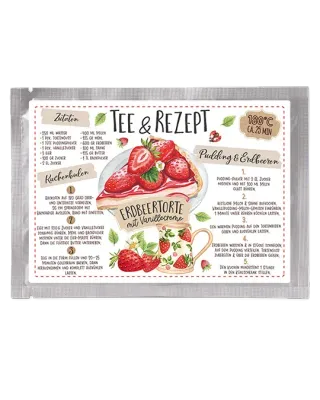 Tee-Postkarte "Erdbeerkuchen"
