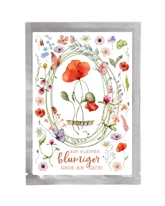 Saat-Postkarte Zarte Mohnblume