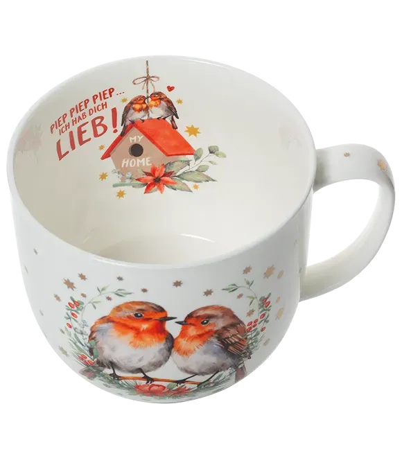 Jumbo-Becher Rotkehlchenliebe