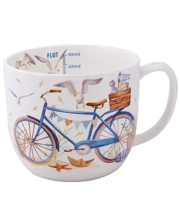 Jumbo-Becher Fahrrad am Meer