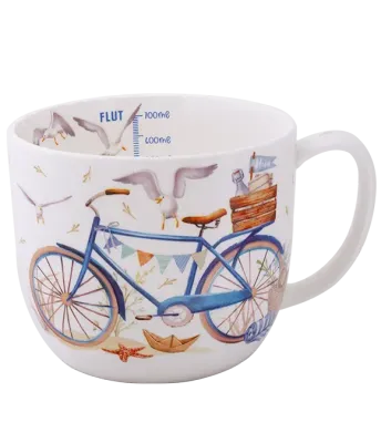 Jumbo-Becher Fahrrad am Meer