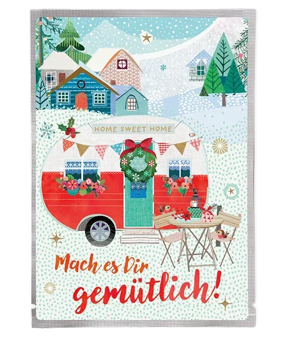 Tee-Postkarte Mach es dir Gemütlich