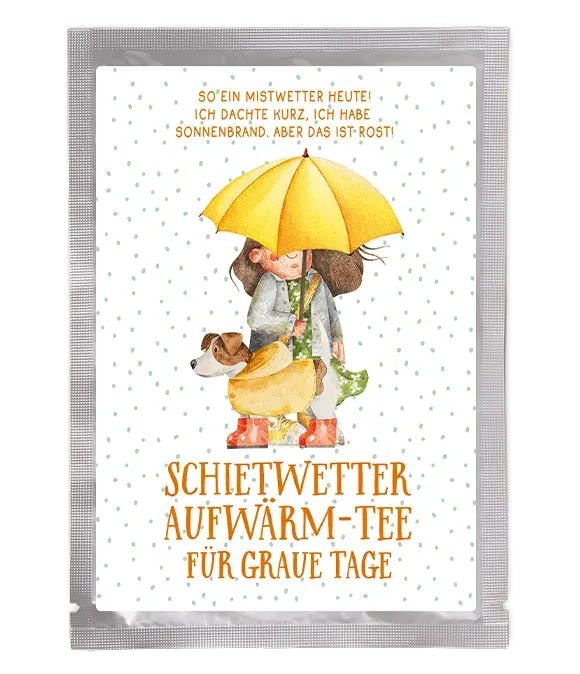 Tee-Postkarte Aufwärmtee