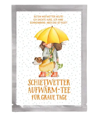 Tee-Postkarte Aufwärmtee