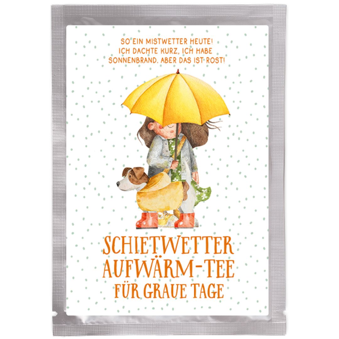 Tee-Postkarte Aufwärmtee