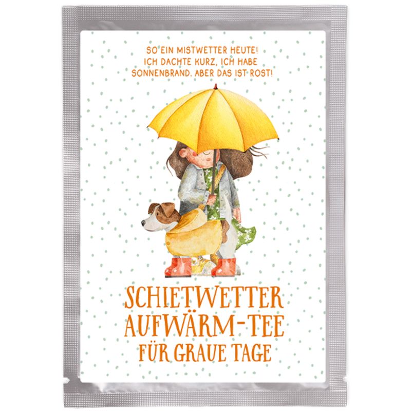 Tee-Postkarte Aufwärmtee