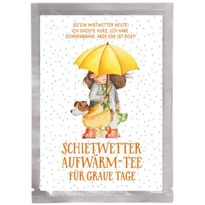 Tee-Postkarte Aufwärmtee