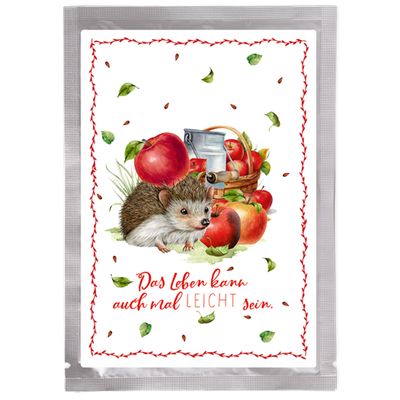 Tee-Postkarte Igel & Apfel Tee-Postkarte Igel & Apfel