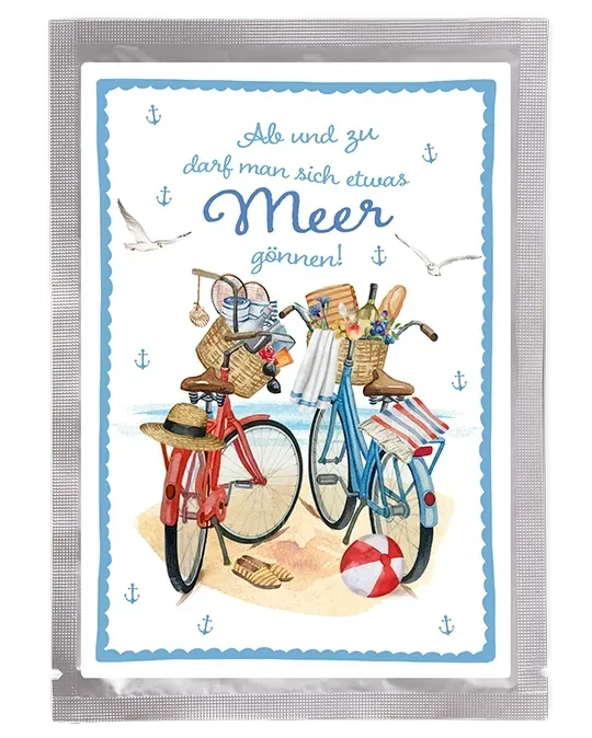 Tee-Postkarte Ab ans Meer