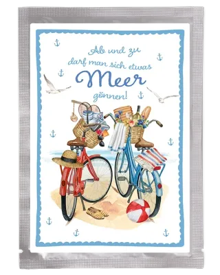 Tee-Postkarte Ab ans Meer