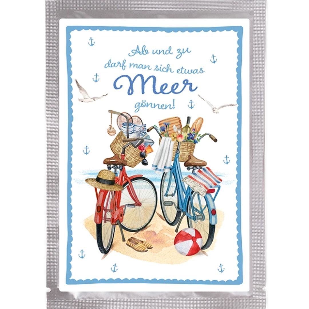 Tee-Postkarte Ab ans Meer