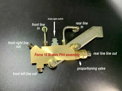 GM CHEVY DISC/DISC BRAKE ACDELCO PROPORTIONING VALVE PV4 FACTORY REPLACEMENT with bracket lines and bolts