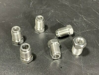 METRIC Stainless Steel 10mm X 1.0 Bubble FLARE fitting - for 3/16